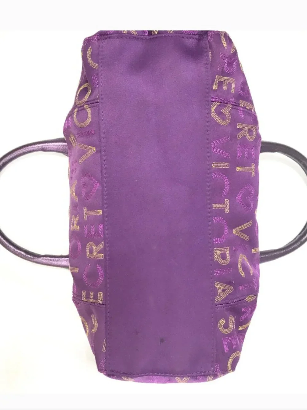 New Victoria's Secret gold/purple embroidered handbag